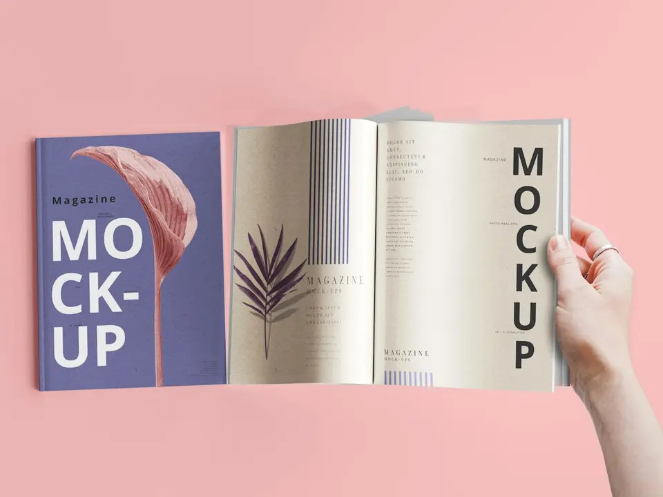 An open magazine showing printed page design